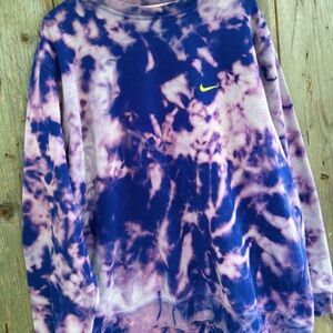 Nike Blue and Purple Tie-Dye Sweatshirt